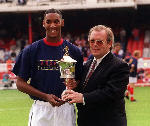 Nicolas Anelka Arsenal footballer May 1999 recieves his PFA Young Player of