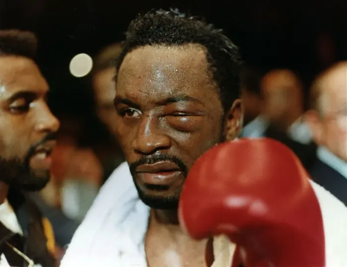 Framed Print : Nigel Benn Boxer Has His Eye Closed In A Bid To Win The World Championship Framed Print : Nigel Benn Boxer Has His Eye Closed In A Bid To Win The World Championship
