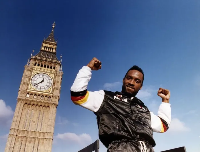 Framed Print : Nigel Benn Boxing at House of Commons