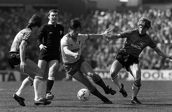 Nigel Callaghan of Watford takes on defenders during the FA Cup Semi Final between
