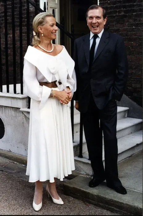 Framed Print : Nigel Dempster Daily Mail Writer with Princess Michael of Kent Framed Print : Nigel Dempster Daily Mail Writer with Princess Michael of Kent