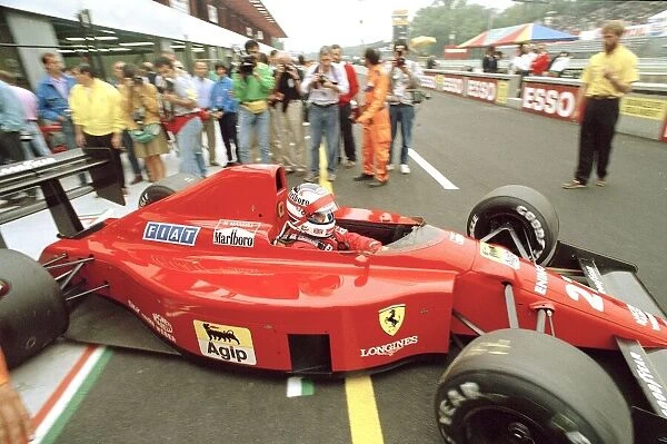 Nigel Mansell, British F1 racing driver at Monza racetrack - 10  /  09  /  1989