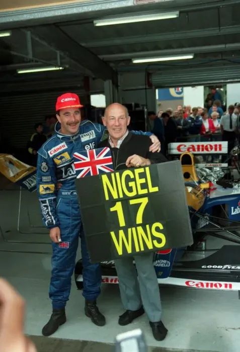 Framed Print : NIGEL MANSELL AND STIRLING MOSS - 91  /  6391 ----- NIGEL MANSELL