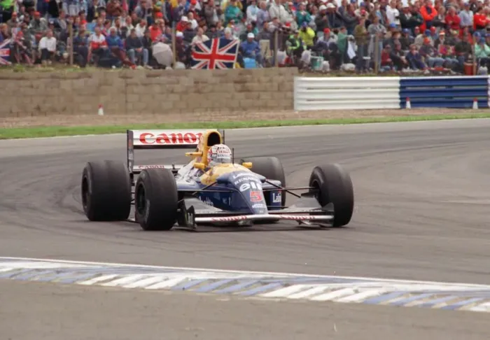 Framed Print : Nigel Mansell winning the British Grand Prix July 1992 Framed Print : Nigel Mansell winning the British Grand Prix July 1992