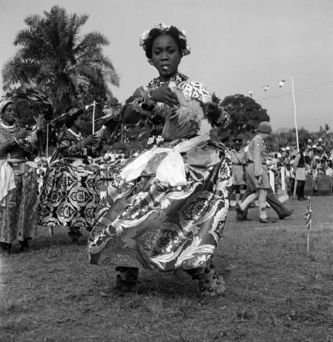 Framed Print : A Nigerian dancer from the Efik tribe stops at the end of a traditional dance for Framed Print : A Nigerian dancer from the Efik tribe stops at the end of a traditional dance for