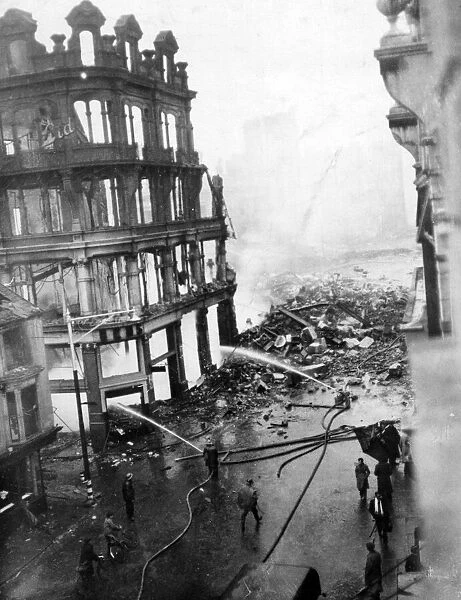 The third night of air raid attacks on Swansea, Wales. 22nd Wales 1941