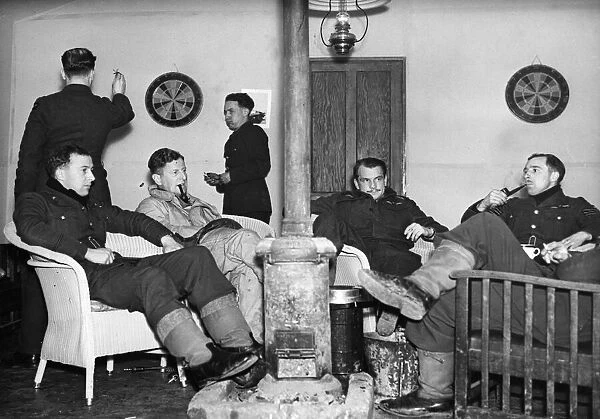 Night fighters of the Royal Air Force pictured at a night fighter station in England in