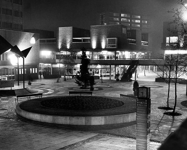 Night time at one of Teessides early major shopping developments, Thornaby
