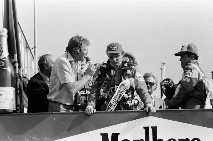 Framed Print : Niki Lauda, driving a Marlboro-McLaren, wins the British Grand Prix at Brands Hatch Framed Print : Niki Lauda, driving a Marlboro-McLaren, wins the British Grand Prix at Brands Hatch