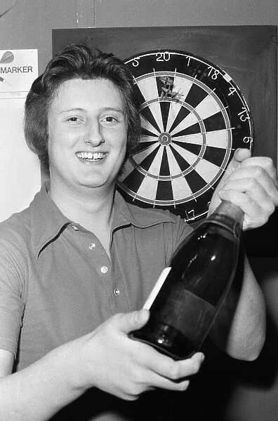 Nineteen year old Eric Bristow celebrates his victory in the Professional section of