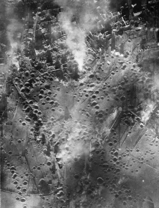 Framed Print : This Ninth Air Force reconnaissance photograph shows the damage caused in St