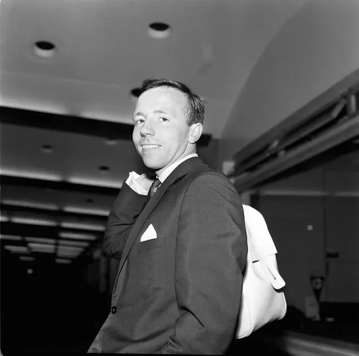 Framed Print : Nobby Stiles Football player for Manchester United seen here leaving for the Fairs Cup Framed Print : Nobby Stiles Football player for Manchester United seen here leaving for the Fairs Cup
