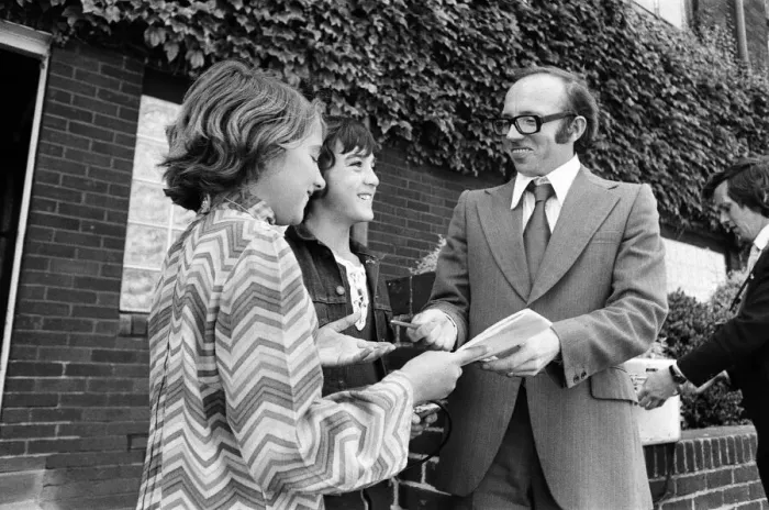 Framed Print : Nobby Stiles signs autographs for fans after signing for Preston North End F. C