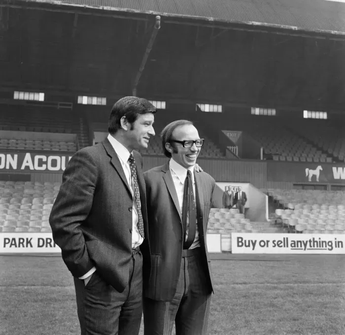 Framed Print : Nobby Stiles signs for Middlesbrough F. C. He is pictured with Manager Stan Anderson. 1971 Framed Print : Nobby Stiles signs for Middlesbrough F. C. He is pictured with Manager Stan Anderson. 1971
