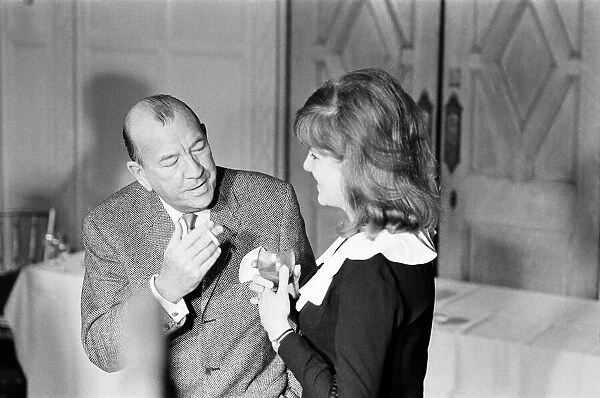 Noel Coward Reception for cast members in Manchester where he celebrates two