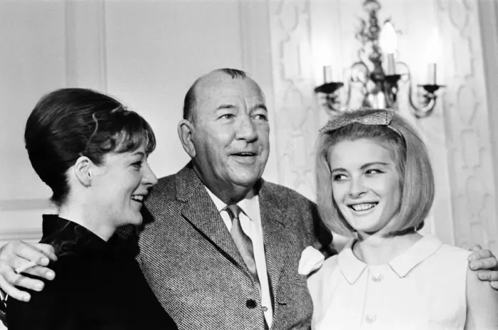 Framed Print : Noel Coward Reception for cast members in Manchester where he celebrates two