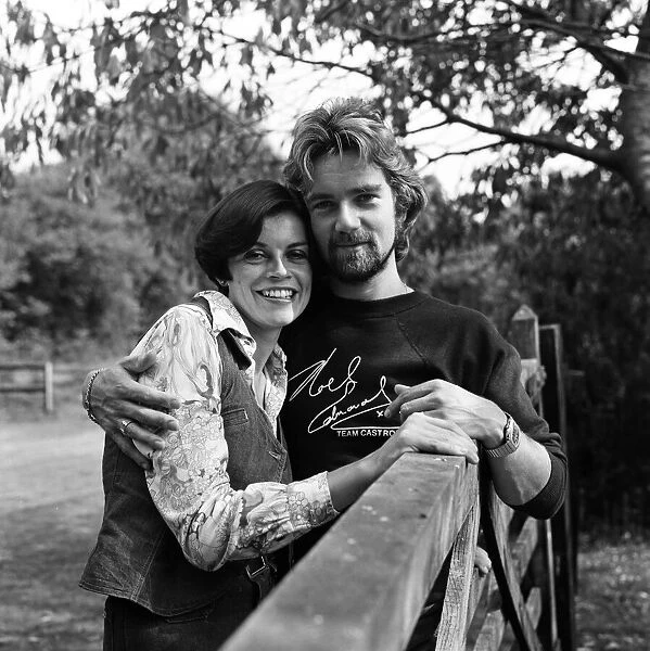 Noel Edmonds pictured at home in Suffolk with his wife Gillian. 9th August 1976