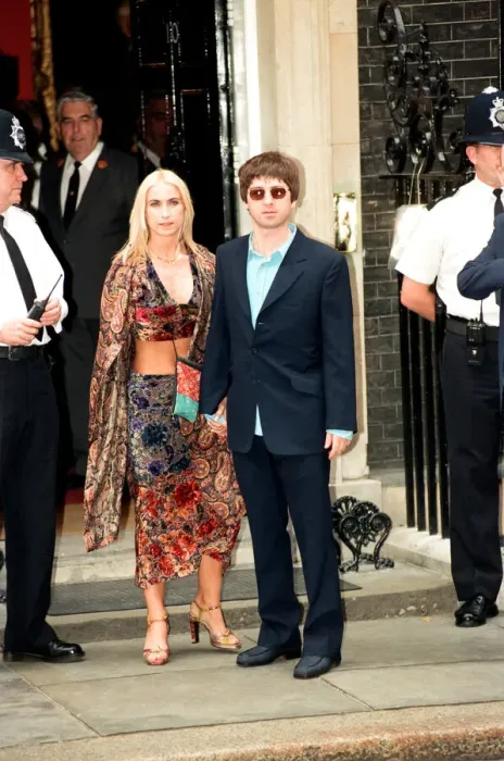 Framed Print : Noel Gallagher and his girlfriend Meg Matthews at 10 Downing Street for a party held by