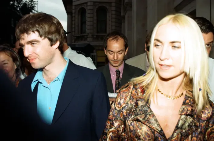 Framed Print : Noel Gallagher and his girlfriend Meg Matthews at 10 Downing Street for a party held by Framed Print : Noel Gallagher and his girlfriend Meg Matthews at 10 Downing Street for a party held by
