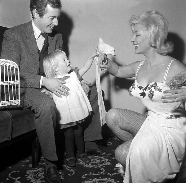 Noel Harrison with Daughter Cathryn aged 19 months January 1961 Pictured at Blue