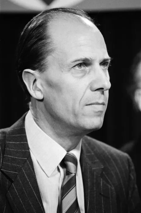 Framed Print : Norman Tebbit at the launch of the Conservative Party Manifesto at Conservative HQ in Framed Print : Norman Tebbit at the launch of the Conservative Party Manifesto at Conservative HQ in