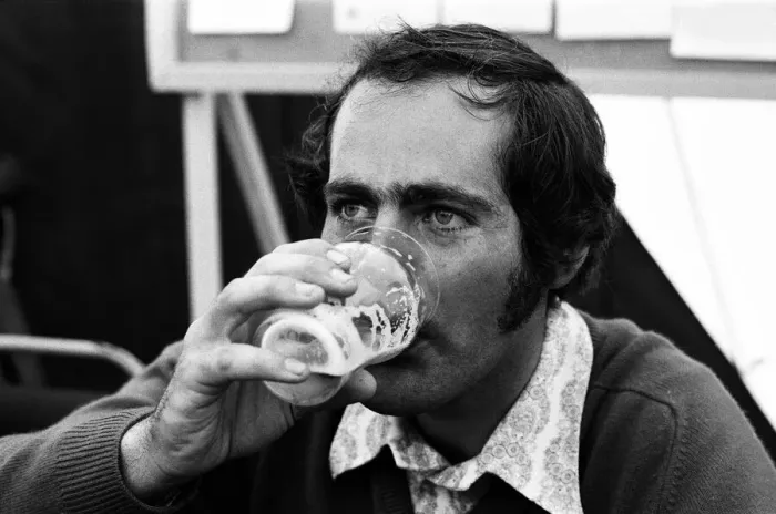 Framed Print : Norman Wood after the mornings game in Southport. 25th May 1973