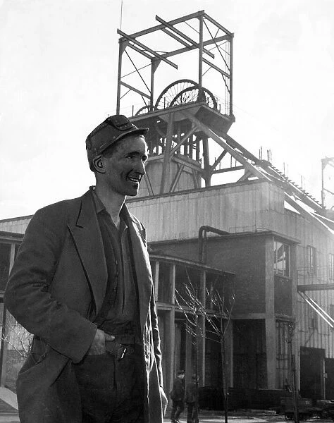 A North East miner standing by the pit shaft