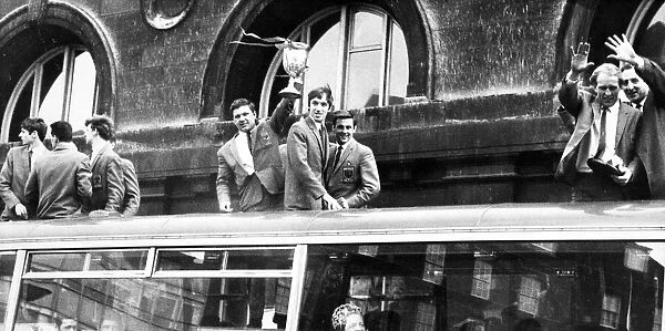 North Shields footballers victory parade after winning the FA Amateur Cupwhile on their