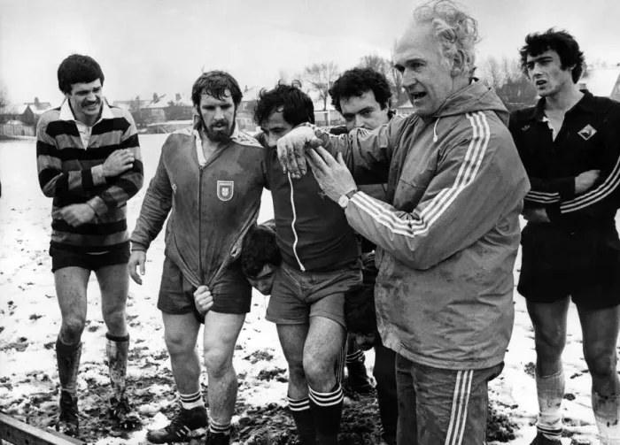 Framed Print : Northern coach John Elders and the Portuguese national touring side brave the snow Framed Print : Northern coach John Elders and the Portuguese national touring side brave the snow