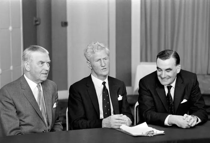 Framed Print : Northern Ireland August 1969. Lord Hunts Tribunal. (Left to Right