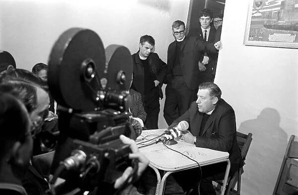 Northern Ireland August 1969. Reverend Ian Paisley gives a press conference