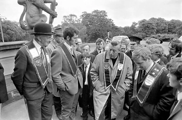 Northern Ireland August 1971. Ian Paisley and supporters march on Stormont