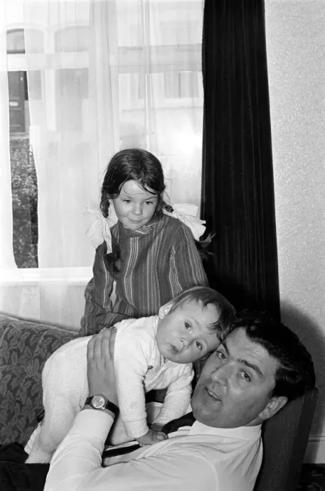 Framed Print : Northern Ireland September 1969. Ulster MP John hume seen here with his children, Aine(7) Framed Print : Northern Ireland September 1969. Ulster MP John hume seen here with his children, Aine(7)