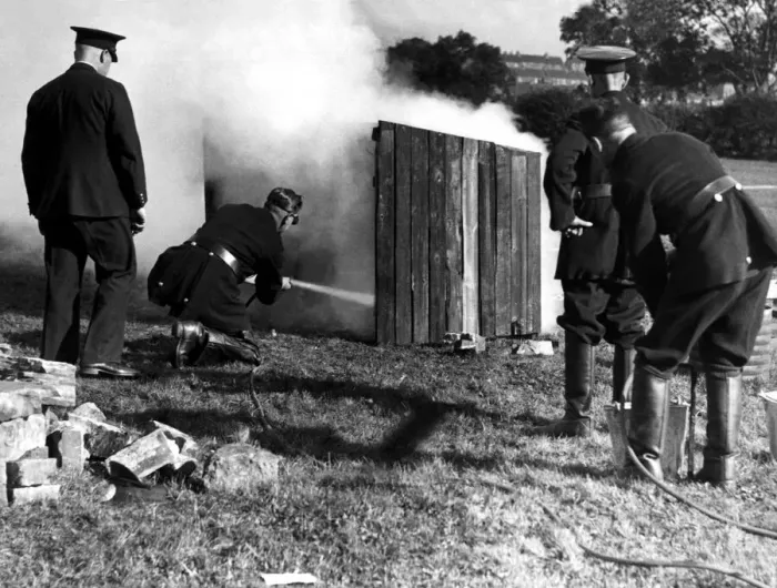 Framed Print : Northumberland Colleries Fire and Rescue Brigade give a pre Second World War