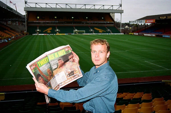 Norwich City legend Jeremy Goss at Carrow Road after his winning goal against Bayern
