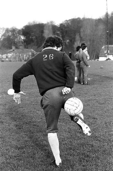 Norwich City striker Ted MacDougall in training, 13th January 1975