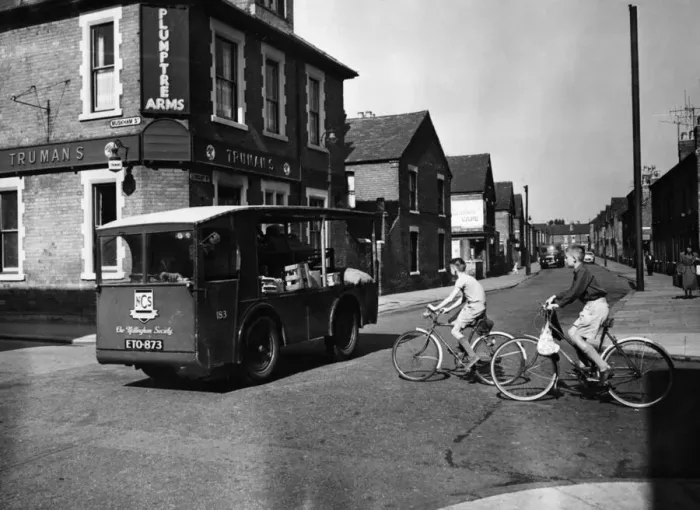 Framed Print : A Nottigham Co-operative society electric food deliver van seen here at the Plumptre Framed Print : A Nottigham Co-operative society electric food deliver van seen here at the Plumptre