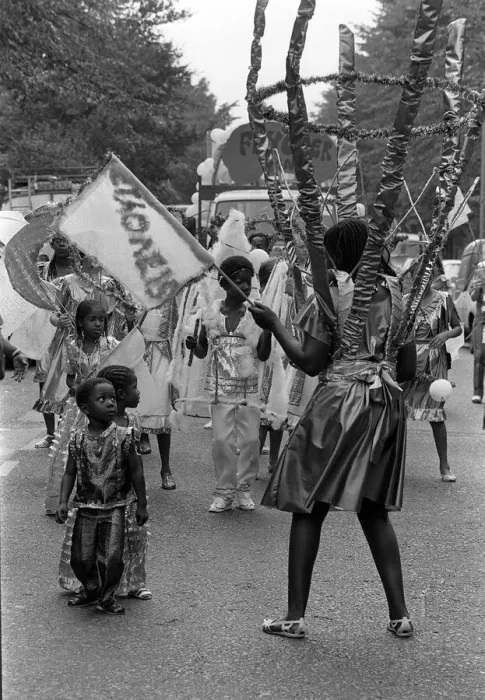 Framed Print : Notting Hill Carnival August 1984 Women and children dancing