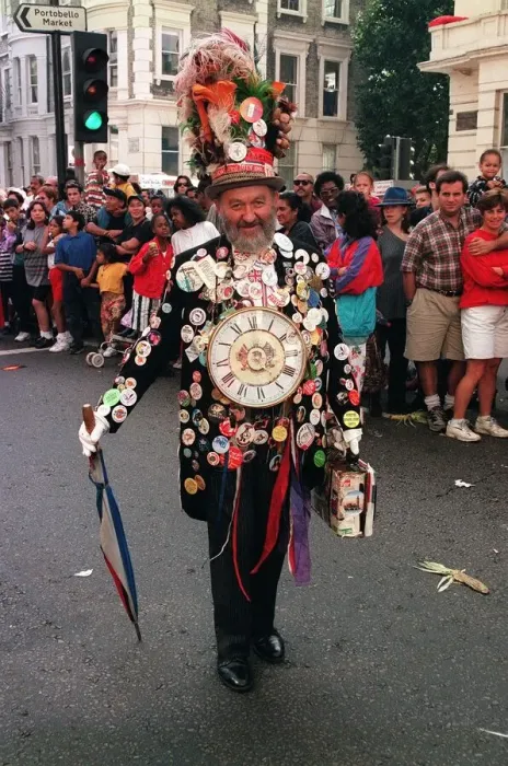 Framed Print : Notting Hill Carnival September 1995 A Men dressed up in a costume for