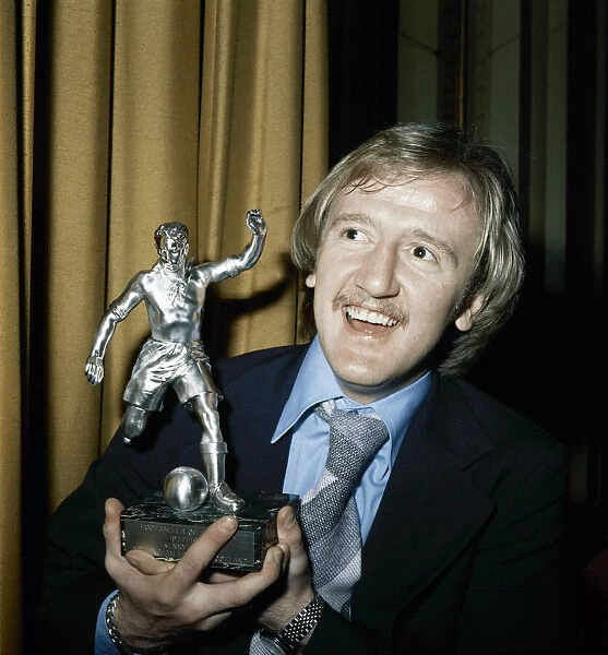 Nottingham Forest footballer Kenny Burns holding his Player of the Year Award May 1978