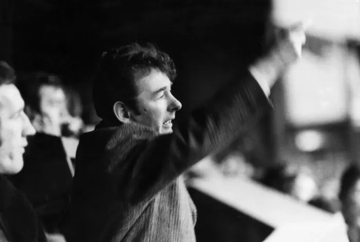 Framed Print : Nottingham Forest manager Brian Clough shouting out instructions during match early in Framed Print : Nottingham Forest manager Brian Clough shouting out instructions during match early in