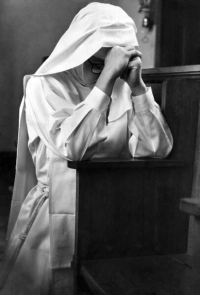 A nun at Ladywell Convent, Godalming, Surrey. July 1971 P005221