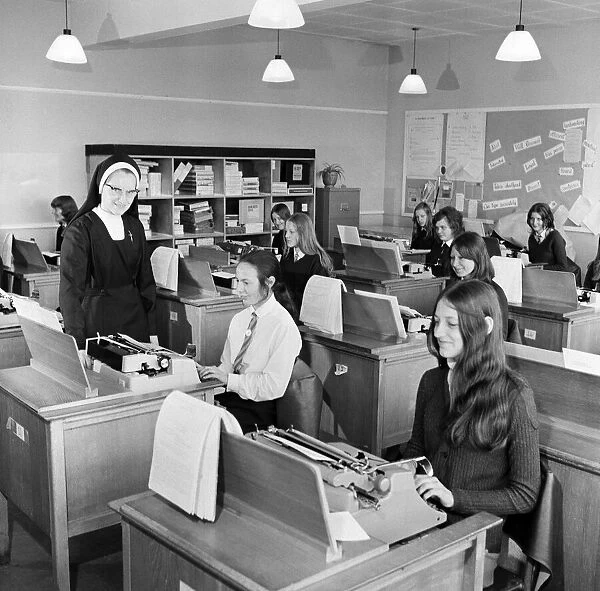 Nuns at School a school in Teesside. 1972