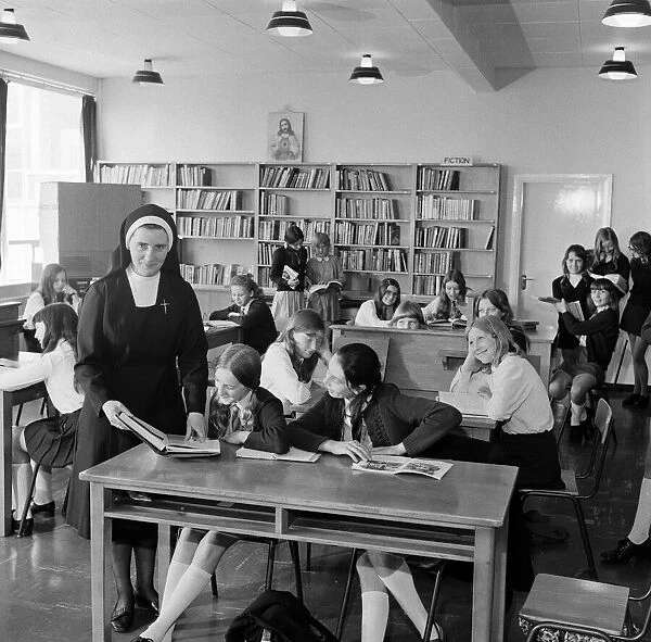 Nuns at School a school in Teesside. 1972