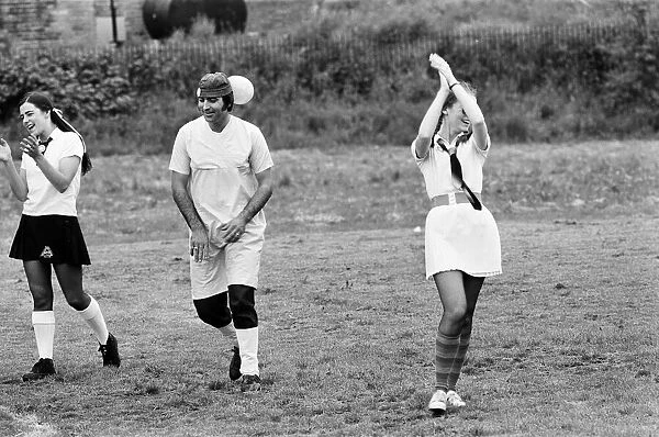 Nurses and Porters from Battle Hospital, Reading, take part in a game of football in