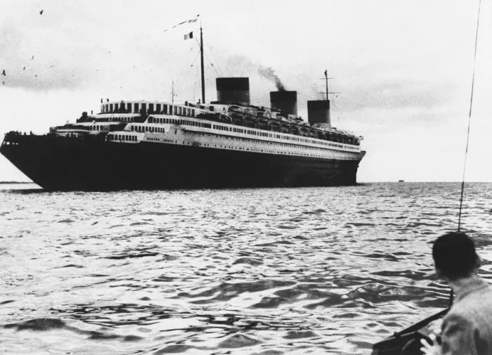 Framed Print : Ocean Liner The Normandie starting off on a Trans-Atlantic voyage Framed Print : Ocean Liner The Normandie starting off on a Trans-Atlantic voyage