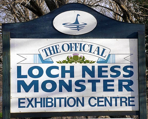 Official Loch Ness Monster Exhibition centre sign. 24th January 1996