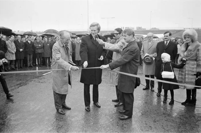 Framed Print : Official Opening of M4 Motorway by Conservative Junior Minister Michael Heseltine Framed Print : Official Opening of M4 Motorway by Conservative Junior Minister Michael Heseltine