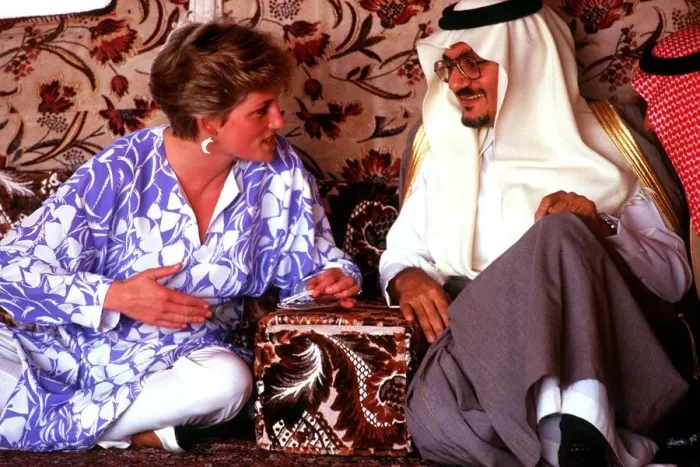 Framed Print : Official Visit Of Prince Charles Of Wales And Princess Diana to Saudi Arabia in