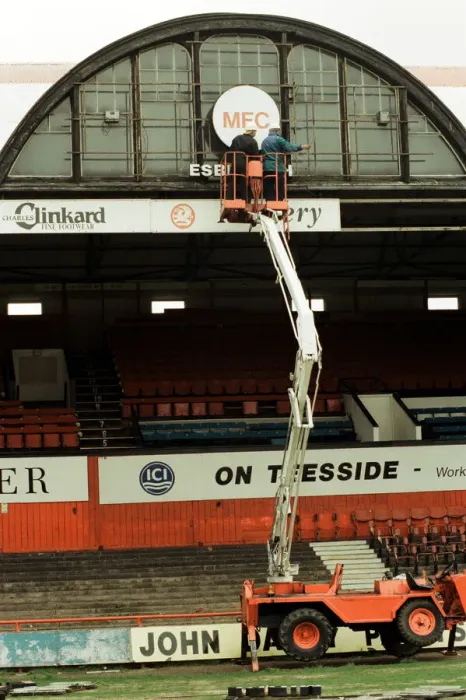 Framed Print : The old clock and stands at Ayresome Park, the home of Middlesbrough F Framed Print : The old clock and stands at Ayresome Park, the home of Middlesbrough F
